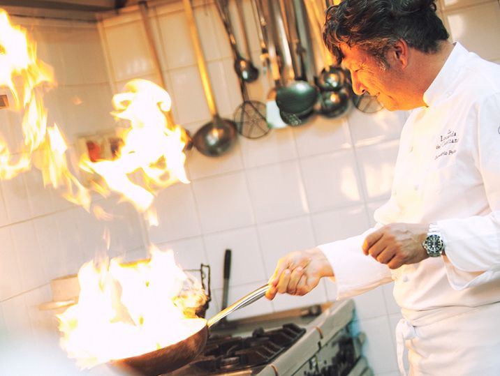 Refined cuisine and Umbrian specialties in the philosophy of Chef Giancarlo Polito. La Locanda del Capitano Montone Restaurant, Perugia, Umbria, Italy